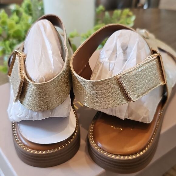 Franco Sarto gold flat sandals Size 7.5 NWT - Picture 7 of 13